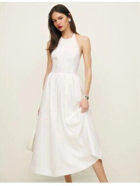 knee length dresses for ladies Reformation Delia Bow Midi Dress